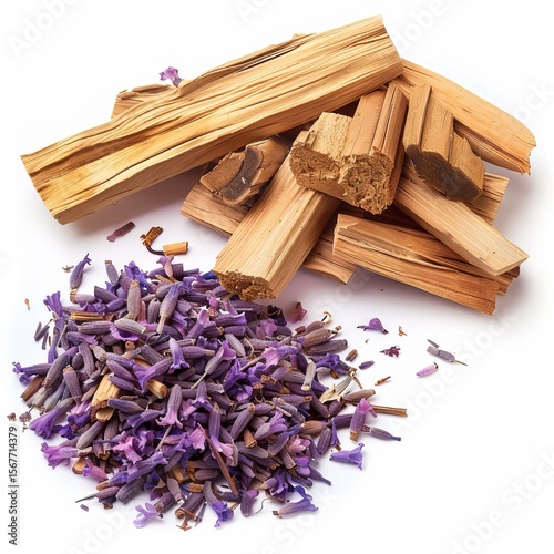 Wallpaper Mural Dried lavender flowers and palo santo sticks are creating a relaxing atmosphere, perfect for aromatherapy and meditation Torontodigital.ca