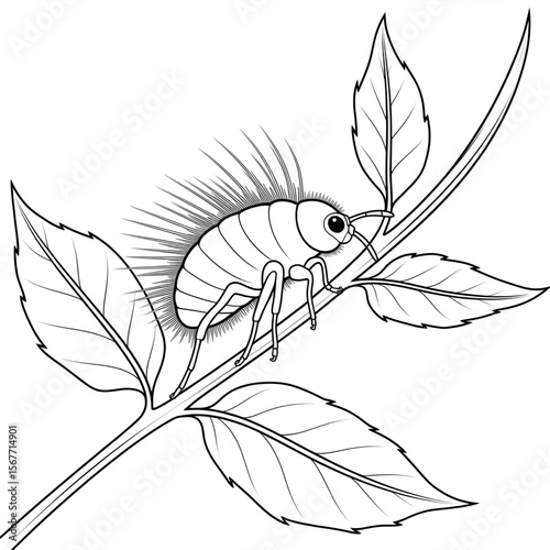 Illustration vector of a lice line drawing coloring page