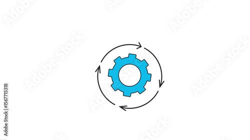 Automation Icon Animation Video – Robotic Process, AI Tech, Smart System – Seamless Loop Motion Graphic