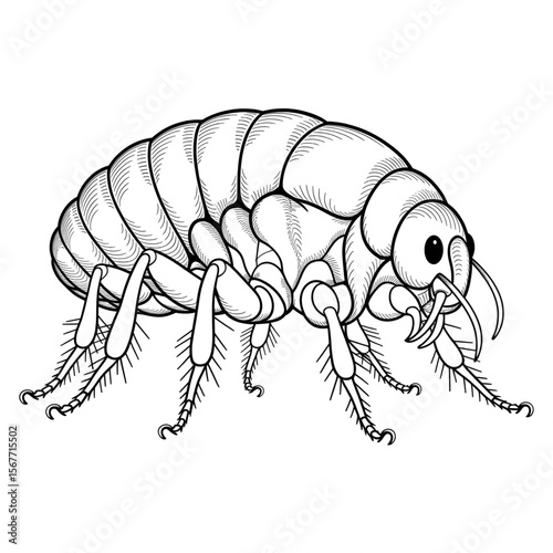 Lice line drawing coloring page design