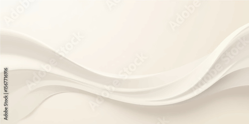 Abstract white background with clean, light, and empty wavy lines, perfect for a minimalist design or elegant dishware illustration