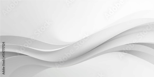 Abstract white wavy background with smooth flowing lines and modern blue vector design pattern for technology and business wallpaper