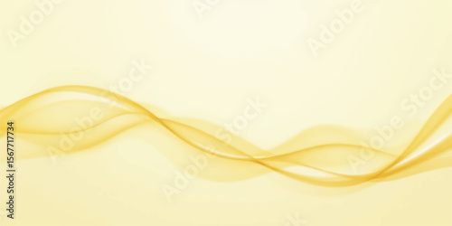 Abstract golden background with flowing wave patterns and elegant curved lines, a modern art illustration
