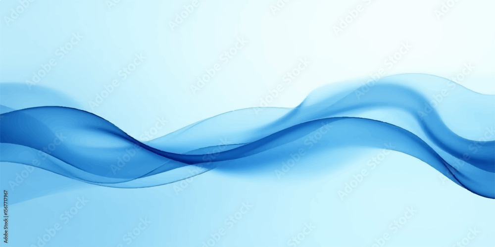Fototapeta premium Abstract blue background with dynamic flowing curves and light, a modern wave design element