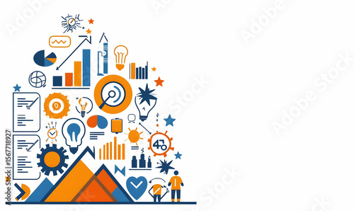 Creative Infographic Design with Business and Technology Elements