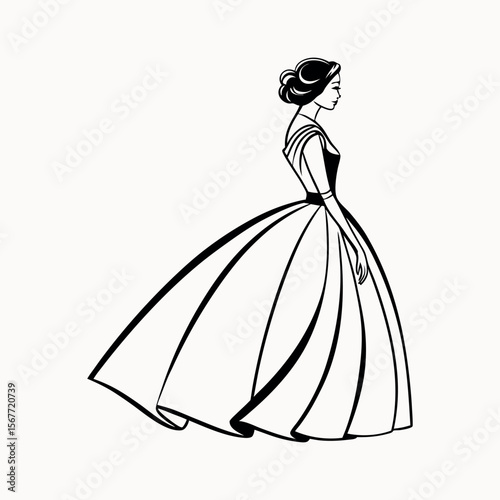 A lady's dress vector icon