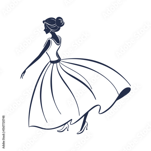 A lady's dress vector icon