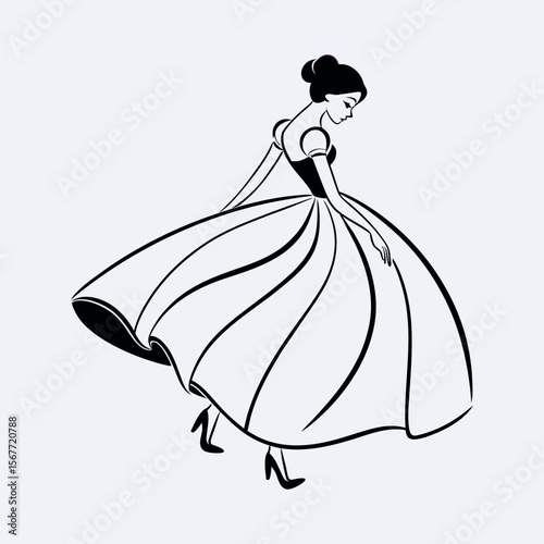 A lady's dress vector icon