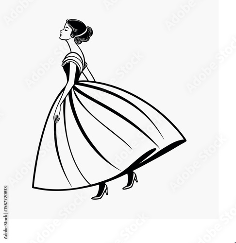 A lady's dress vector icon