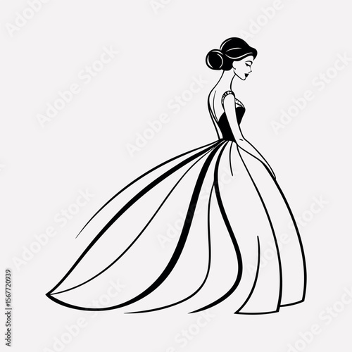 A lady's dress vector icon
