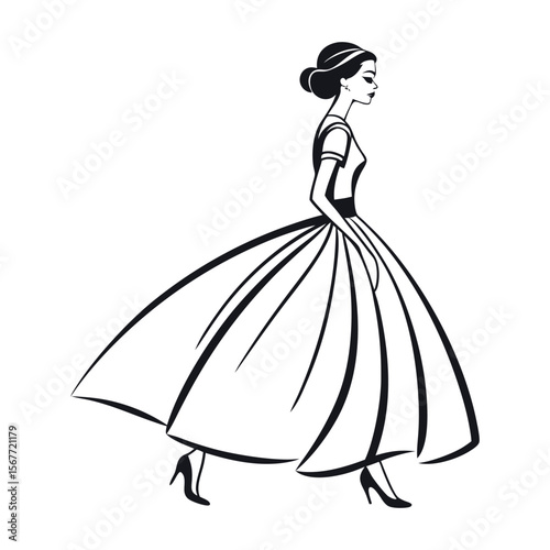 A lady's dress vector icon