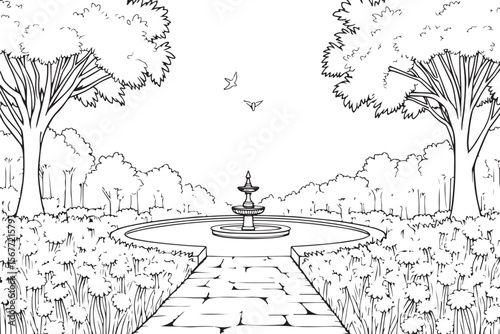 Whimsical Garden Fountain Coloring Set