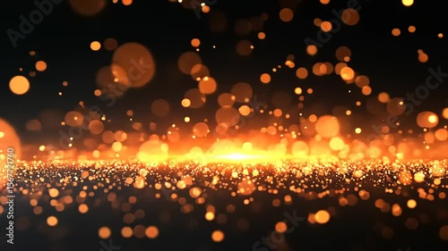 Sparkling orange lights on a dark background