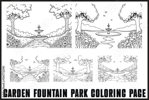 Whimsical Garden Fountain Coloring Set