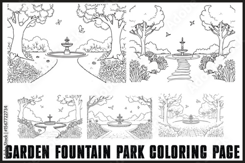 Whimsical Garden Fountain Coloring Set