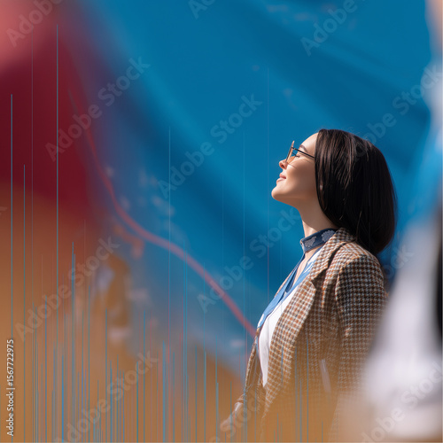 Equipe, homme, femme, entreprise, manager, corporate, statistiques, évolutions, entreprise, epanouie