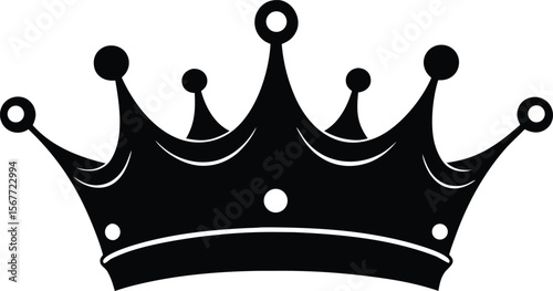 king crown silhouette for royal and luxury design