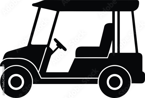 golf cart vector silhouette for creative transportation graphics