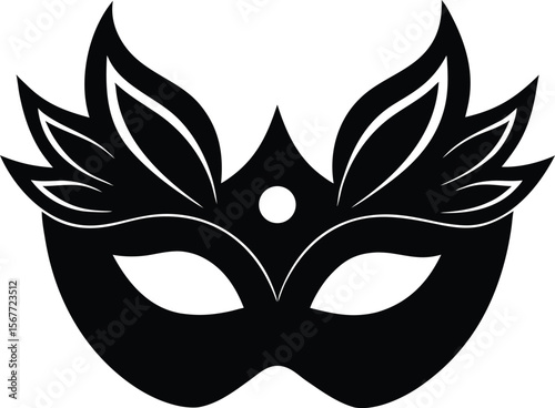 vintage carnival mask silhouette perfect for invitations and prints