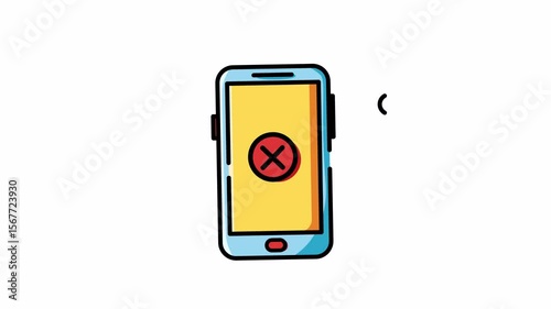 Mobile Payment Failed Screen Animated Looping Video Alpha Channel Filled Icon