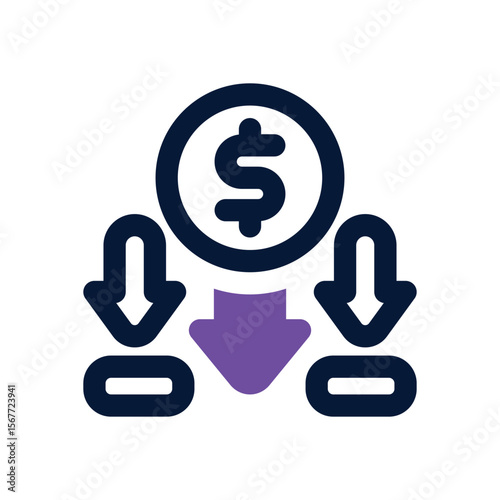 depreciation duotone icon. Sleek and modern vector icon for websites, mobile apps, marketing materials, and corporate design. Fully scalable and ready to use.
