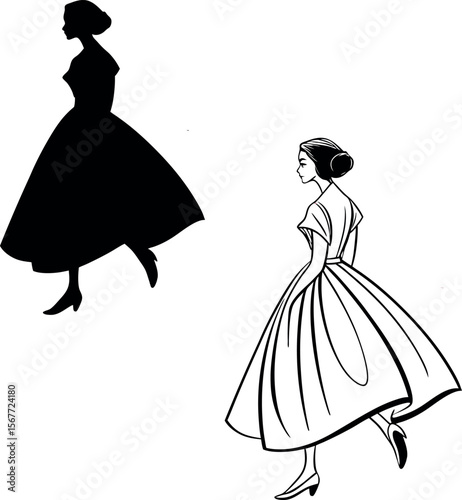A lady's dress vector icon