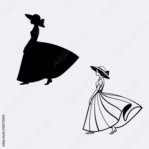 A lady's dress vector icon