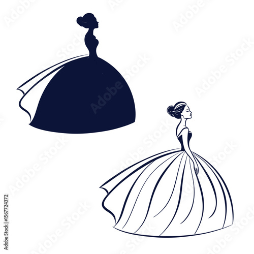 A lady's dress vector icon