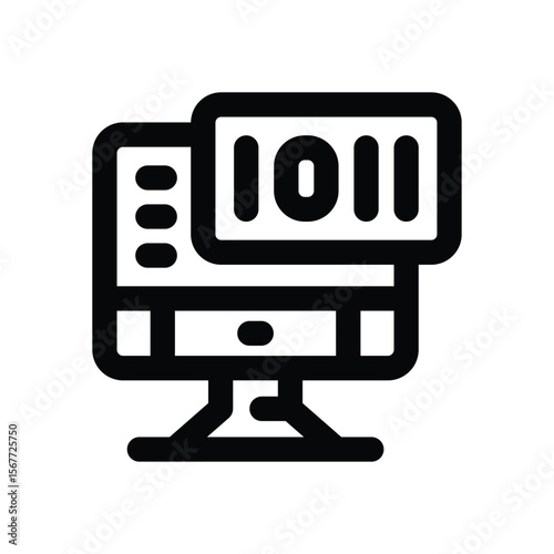 computer code line icon. Clean and minimalist vector icon for websites, mobile apps, presentations, and logos. Fully scalable and customizable for any project.