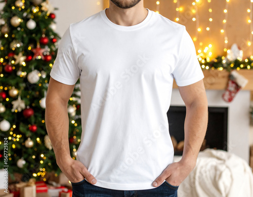 Holiday T-Shirt Mockup – Christmas Fashion Men