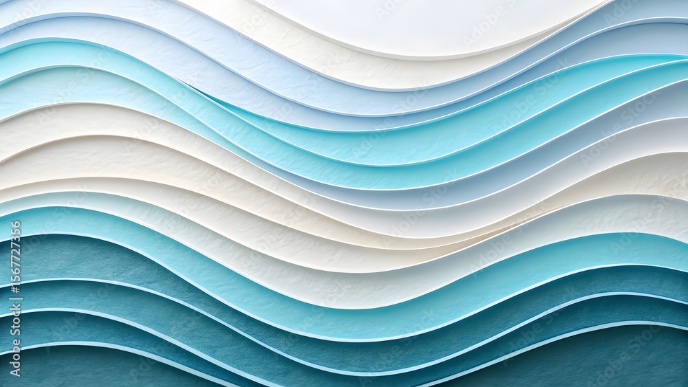 Obraz premium Abstract Wavy Patterns in Shades of Blue and White for Background Use