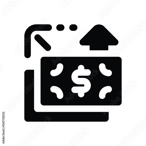 inflation glyph icon. Strong and solid vector icon for websites, mobile interfaces, presentations, and visual branding. High quality and easy to edit.