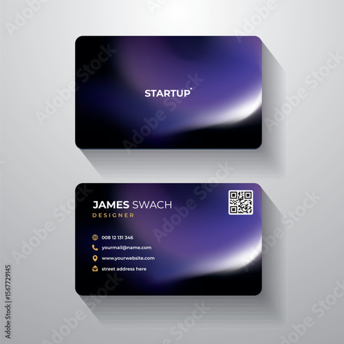 Professional Designer Business Card with Modern Abstract Gradient Elements