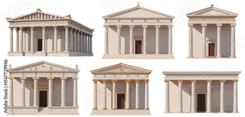 Six Classical Greek and Roman Temple Designs