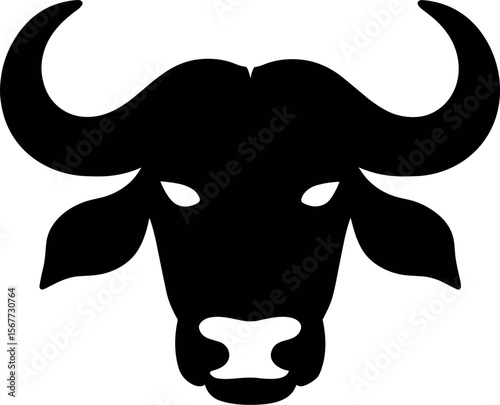 Buffalo Head vector black silhouette design