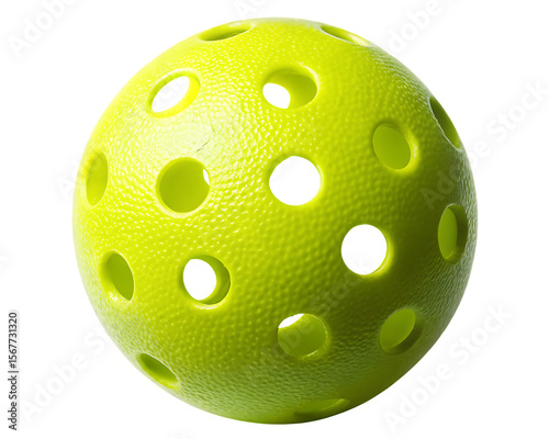   green pickleball isolated on white background PNG, AI GENERATED