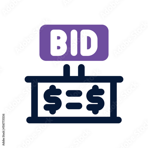 bidding duotone icon. Sleek and modern vector icon for websites, mobile apps, marketing materials, and corporate design. Fully scalable and ready to use.