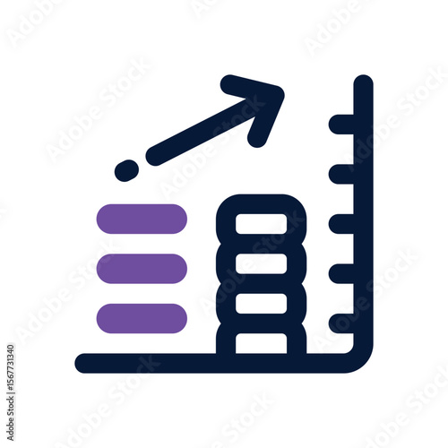 income chart duotone icon. Sleek and modern vector icon for websites, mobile apps, marketing materials, and corporate design. Fully scalable and ready to use.