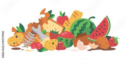 Pile of Organic Food Waste Ready for Composting