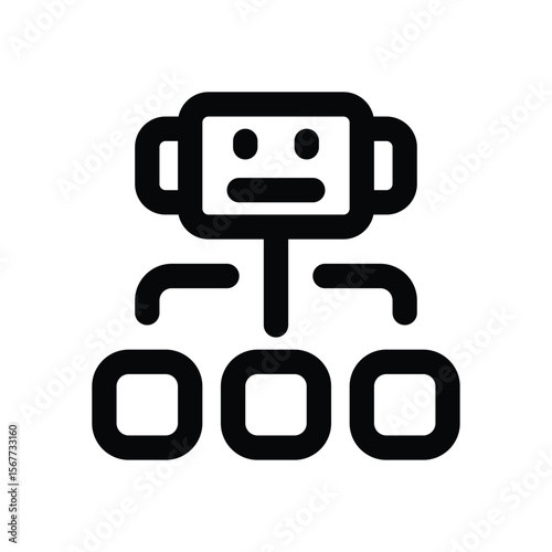 bot workflow line icon. Clean and minimalist vector icon for websites, mobile apps, presentations, and logos. Fully scalable and customizable for any project.