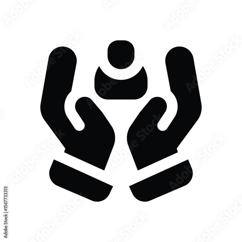 customer glyph icon. Strong and solid vector icon for websites, mobile interfaces, presentations, and visual branding. High quality and easy to edit.