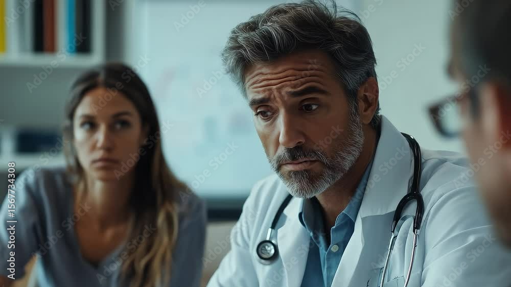 Medical Professional Explaining Health Condition to Family Medical Professional Explaining Health Condition to Family
