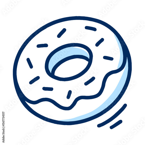 Delicious Sprinkled Donut A Sweet Treat Illustration