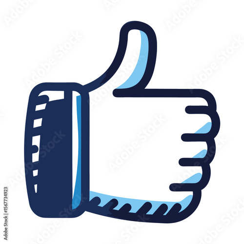 Hand Drawn Thumbs Up Icon Vector EPS Illustration