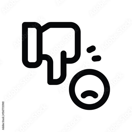 dislike line icon. Clean and minimalist vector icon for websites, mobile apps, presentations, and logos. Fully scalable and customizable for any project.