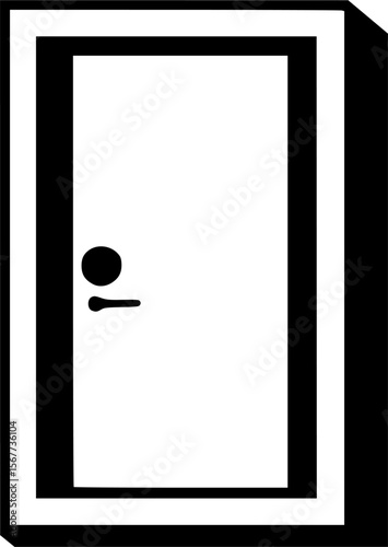 black and white door