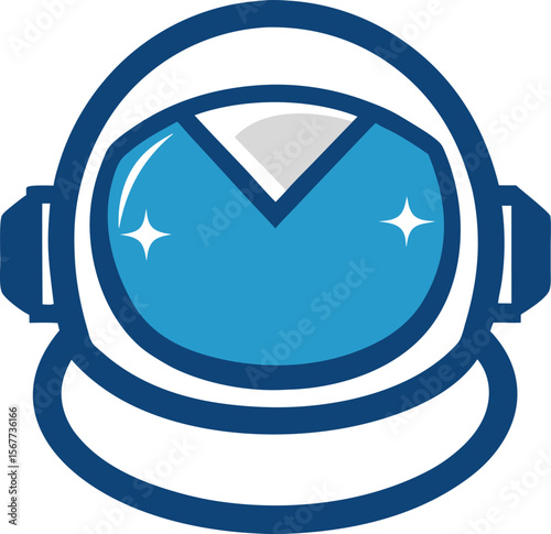 astronaut helmet creative logo icon on white backg.eps