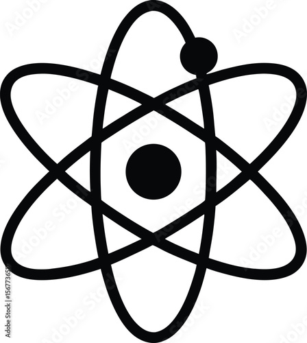 atom icon silhouette on white background.eps