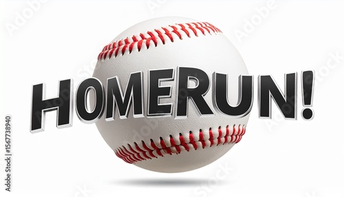 A baseball with the word 