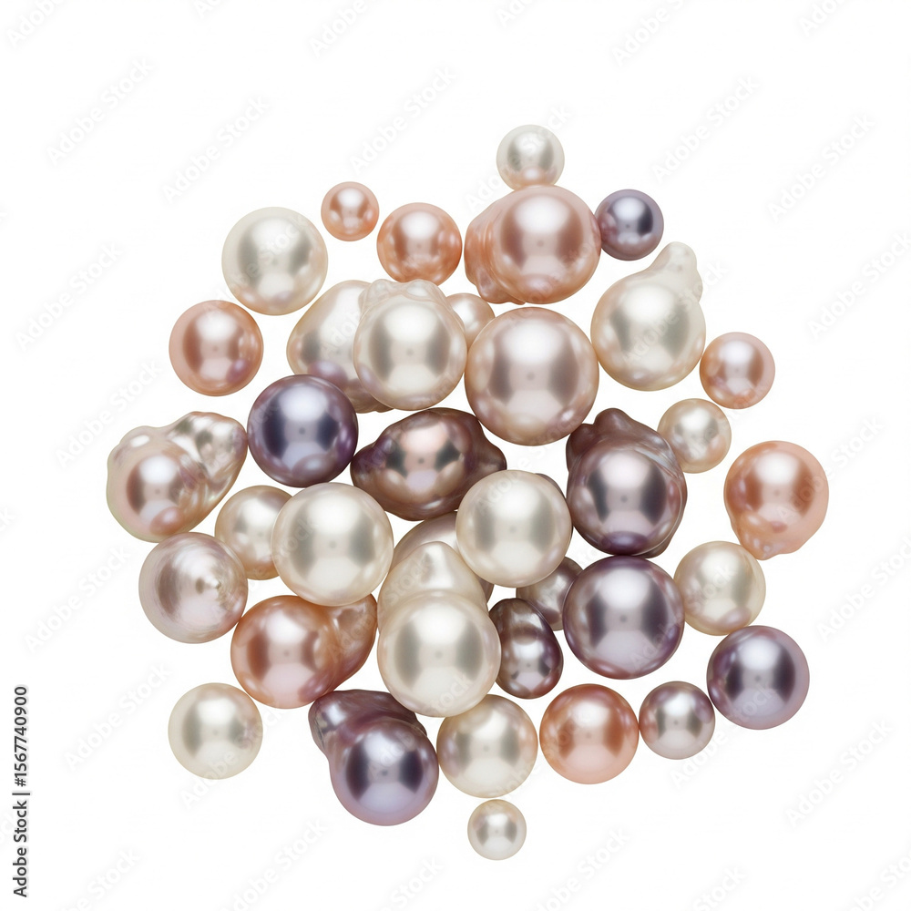 Fototapeta premium pearl necklace on white background